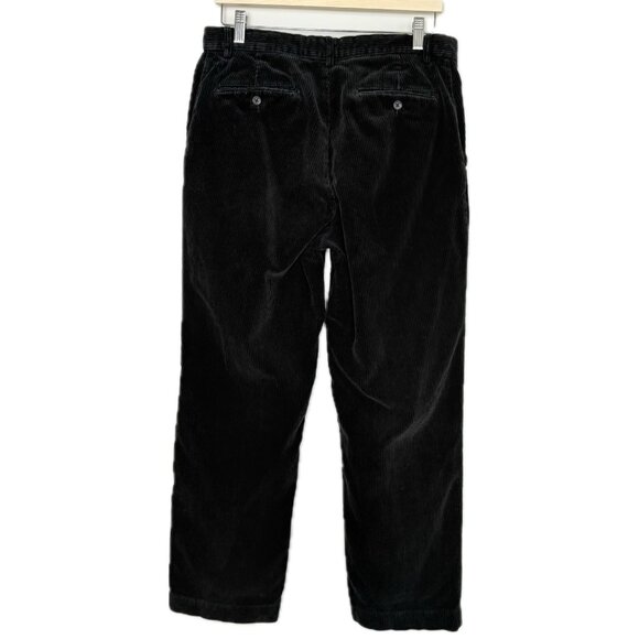 Vintage Polo Ralph Lauren Pants Men 33/30 Black Corduroy 90s Wide Wale Trousers - Picture 2 of 16